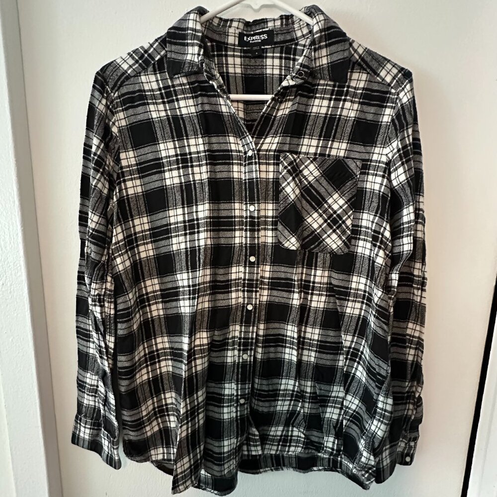 Express Plaid Boyfriend Portofino Shirt